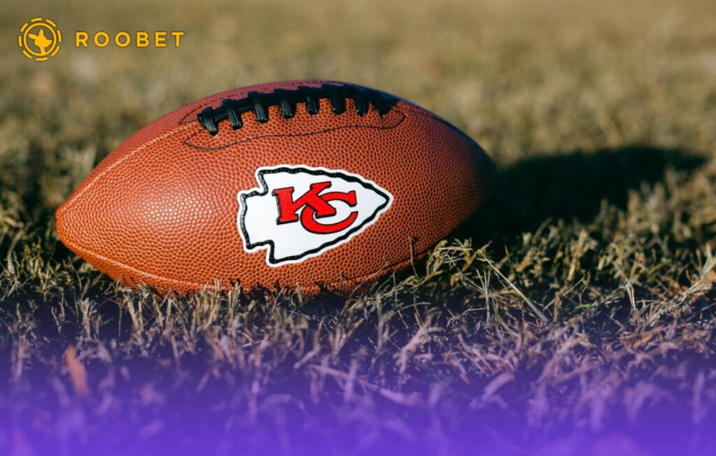 An image of a football with the Kansas City Chiefs’ logo